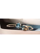 Vintage style Earrings Aquamarine Original Vintage 14K Rose Gold vec056r
